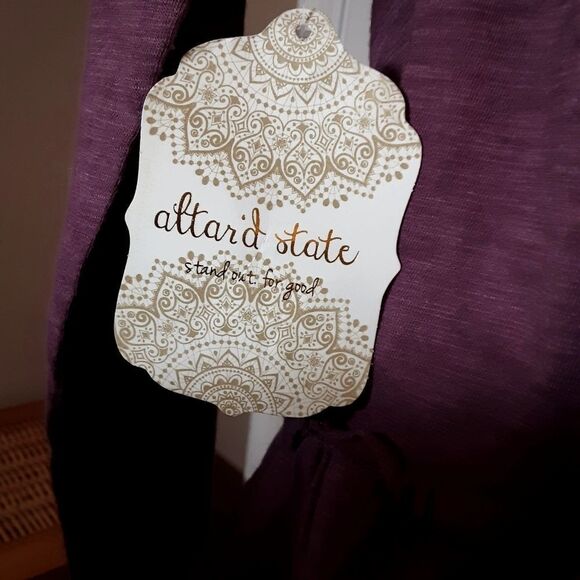 ALTAR'D STATE Top Purple Ruffled Casual‎ Shirt sz S to L - Picture 3 of 6